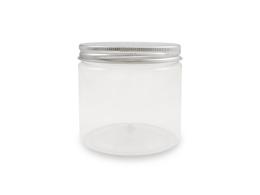 Craft Storage: 8.5x8.5cm (407ml) Plastic Wide-Mouth Jar w/Alum Screw-Top