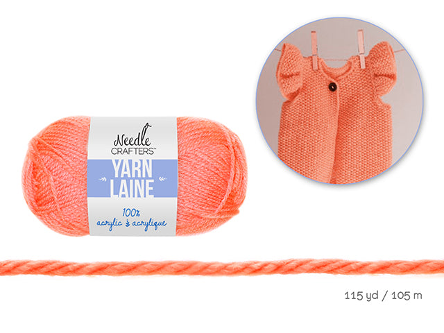 Needlecrafters: 50g Acrylic Yarn Standard Ball Dyed V) Bright Salmon