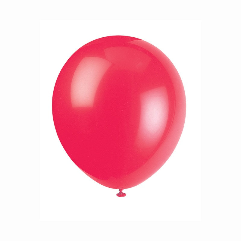 Helium filled - 12" Latex Balloons - Ruby Red