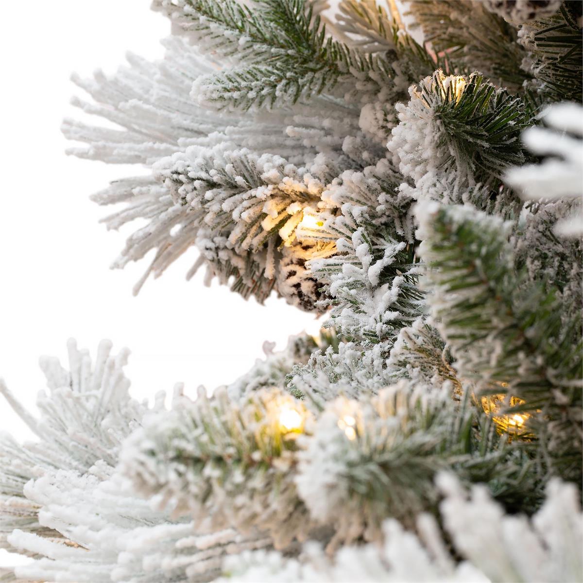 Deco N. 7.5ft 1148 tips 400 LED Flocked Xmas Tree, ETL, box