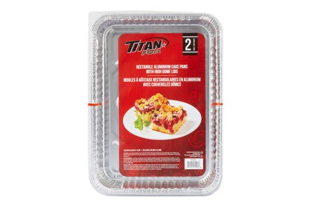 TITAN FOIL RECT. ALUM PANS W/DOME LIDS  2/PK