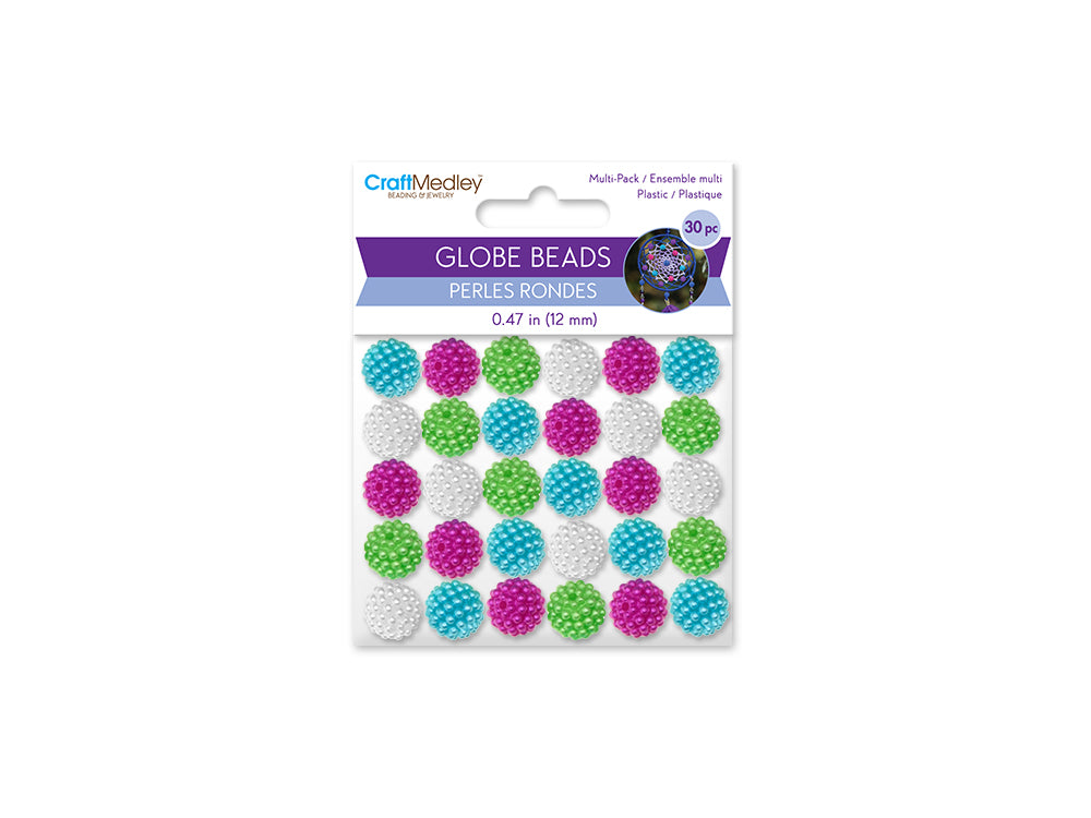 Plastic Beads: 12mm Globe Micro-Bead Multi-Packs 30pc A) Bloom