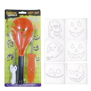 Ghostly G. 3pcs Pumpkin Carving Kit w/Stencil Book,B/C