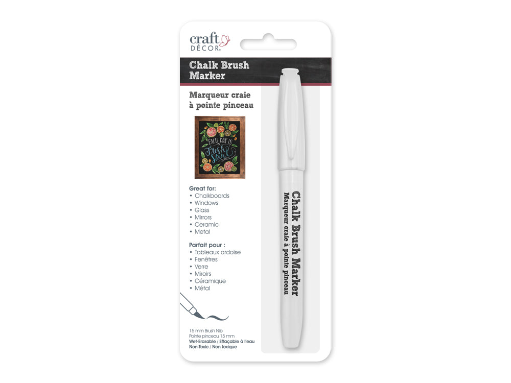 Craft Decor: Chalk-It-Up Brush Marker Blister-Carded B) White