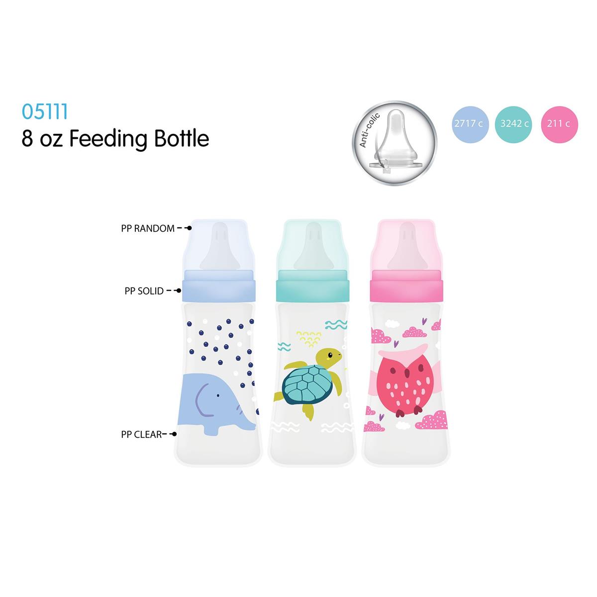 Tootsie Baby, 8oz Bottle (250mL), 3 asst, hc