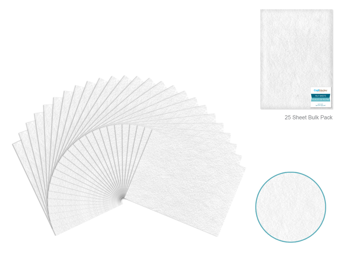 Felt Sheets: One 9"x12" Premium Bar-Coded R) White