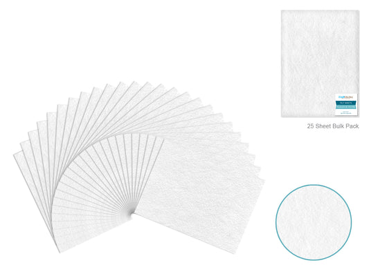 Felt Sheets: One 9"x12" Premium Bar-Coded R) White