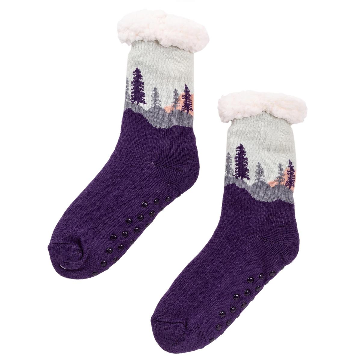 Nordic T. Landscape Sherpa Socks, Non-Slip Grip, 3 asst, header card