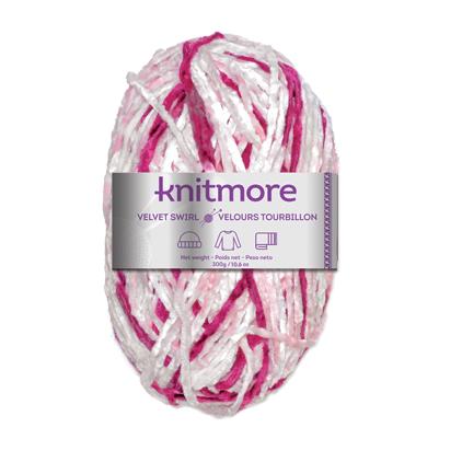 VELVET SWIRL KNITTING YARN-PINK TONES300 g/328 yrd