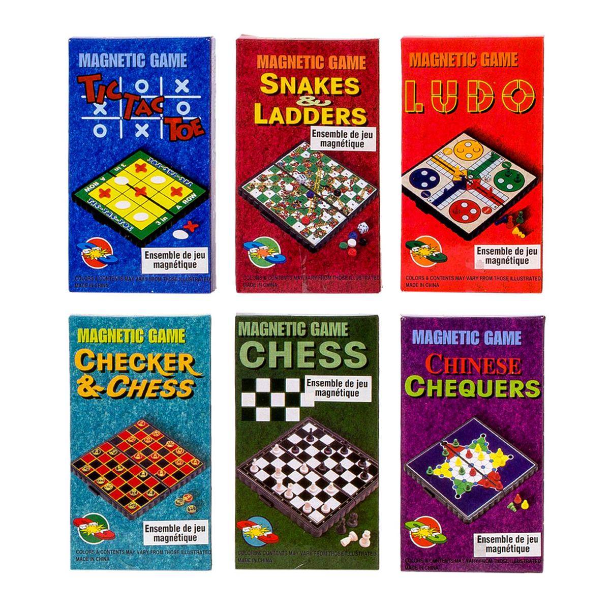 Dlx. Pocket Magnetic Travel Game, 6 styles, c/box, 24/dsp