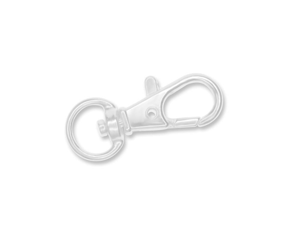 Jewelry Findings: 1.25" Key Ring Clip x5 w/Swivel Ring B) Silver