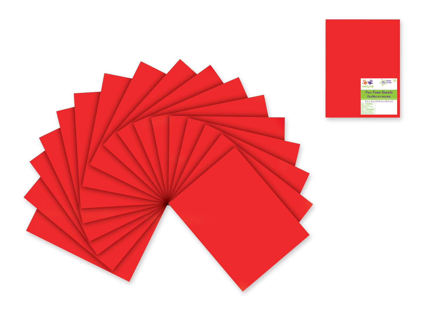 Fun Foam Sheets: One 9"x12" - 2mm(T) Barcoded Sheets G) Red