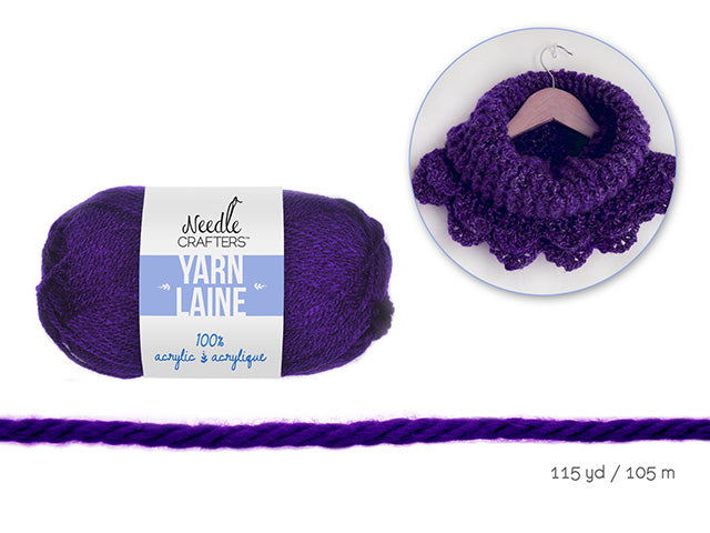 Needlecrafters: 50g Acrylic Yarn Standard Ball Dyed U) Purple