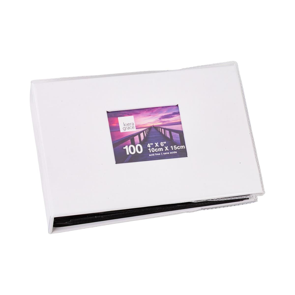 KG 100 Pkt 4X6 Photo Album-White W/WINDOW & DUST JACKET (AZ)