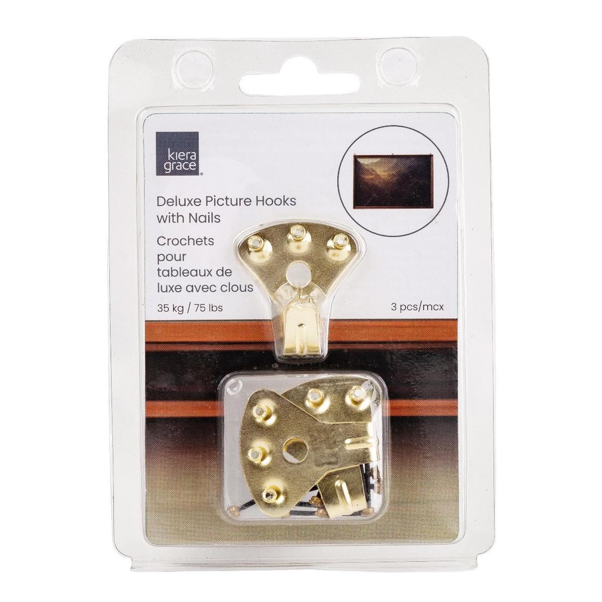 KG HD 3-PC 3 Hole Picture Hook Weight limit: 75lbs  (#73160)