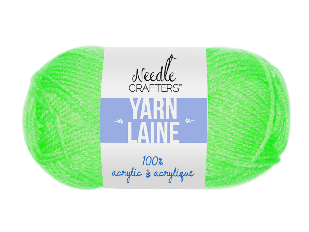 Needlecrafters: 50g Acrylic Yarn Standard Ball Dyed W) Neon Green