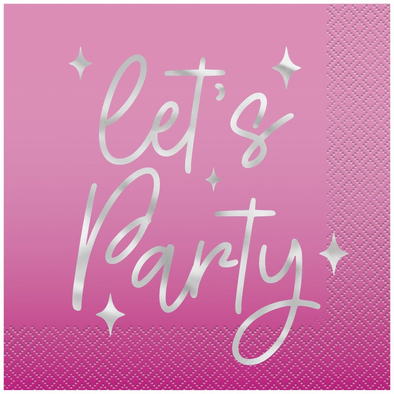 Dance Party "Let's Party" Luncheon Napkins  16ct - Foil Stamping
