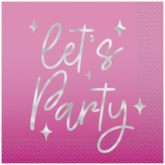 Dance Party "Let's Party" Luncheon Napkins  16ct - Foil Stamping