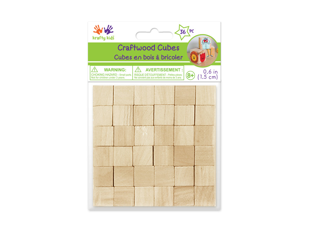 Craftwood: 5/8" (15mm) Cubes 36/pk Natural