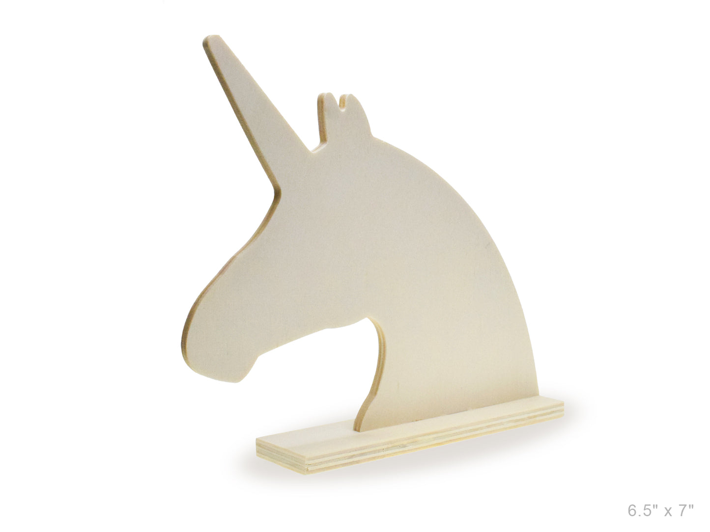 Wood Craft: 7" DIY Shape Standing 6mm Thick G) Unicorn