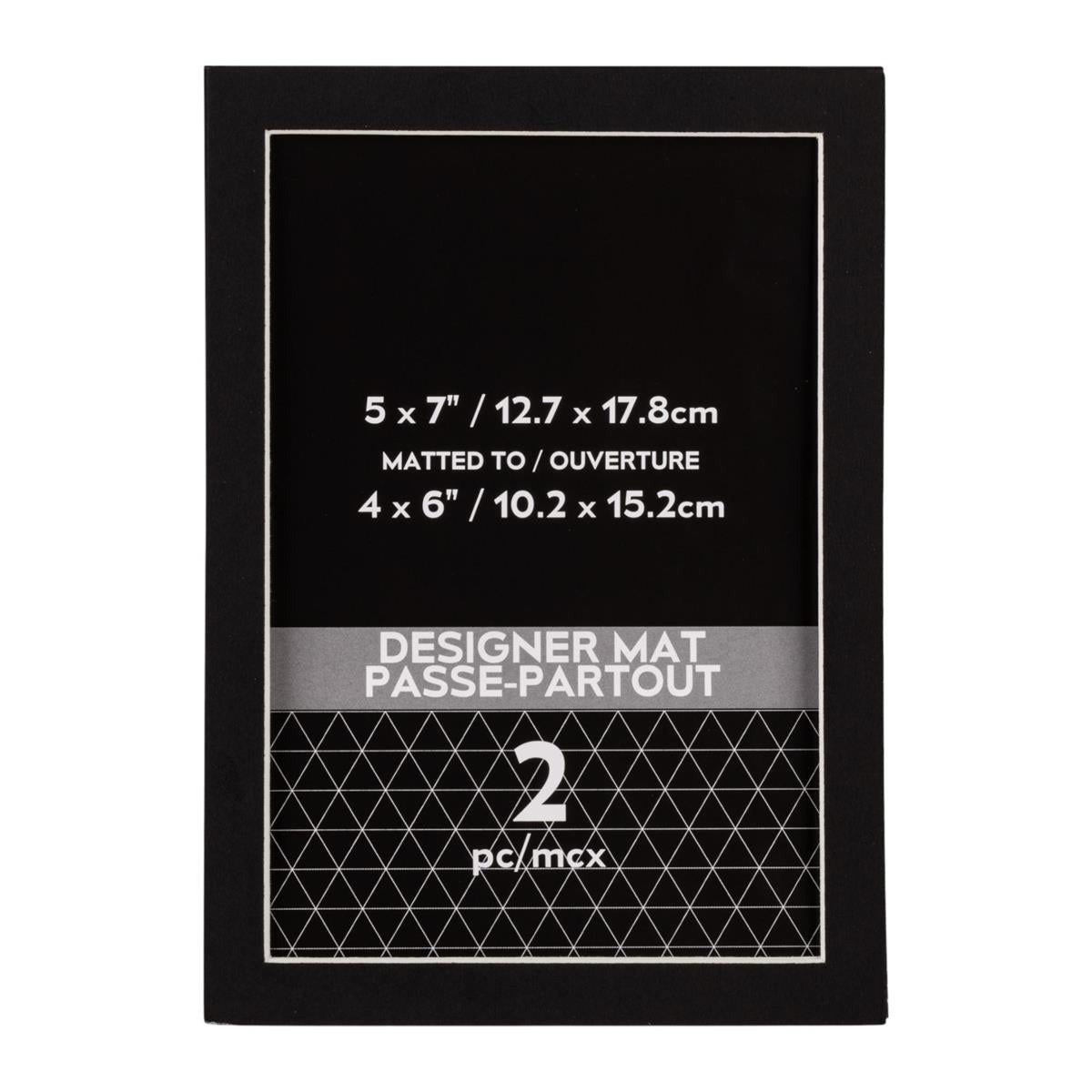 2pk 5x7" Photo Mat (4x6" OPG) Black, pslv + insert