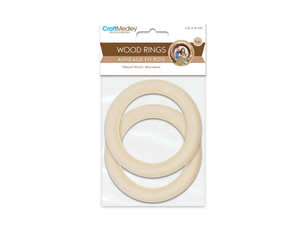 Craftwood: 70mm Craft Rings x2 Natural