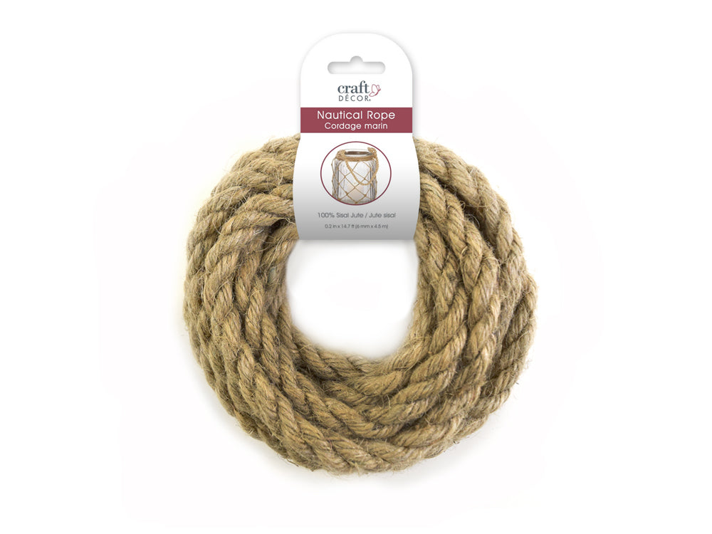Craft Decor: Nautical Rope Jute Braided B) 10mm x 2.8m