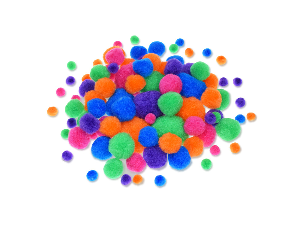 Krafty Kids: Pom-Poms Jumbo Pack x90 Asst Colors A) Glam