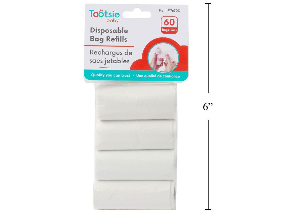 Tootsie Baby, 60-pc Disposable Diaper Bags,opp w/hc
