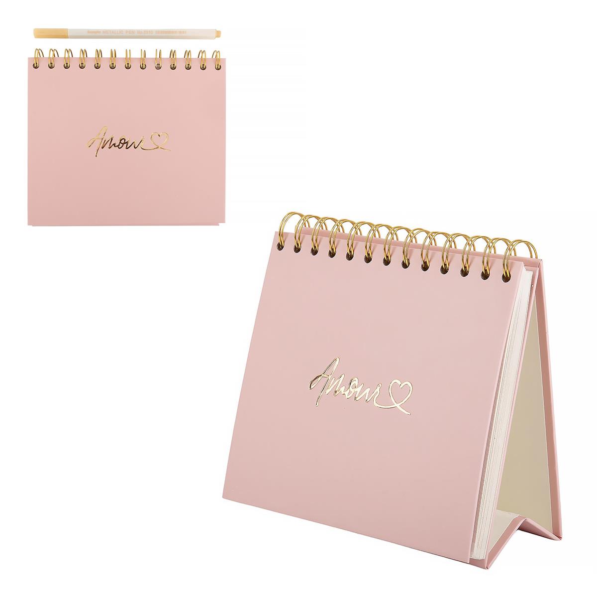 KG Desk Top Album w/ Gold Marker 4x6 20s, Amour , Pink