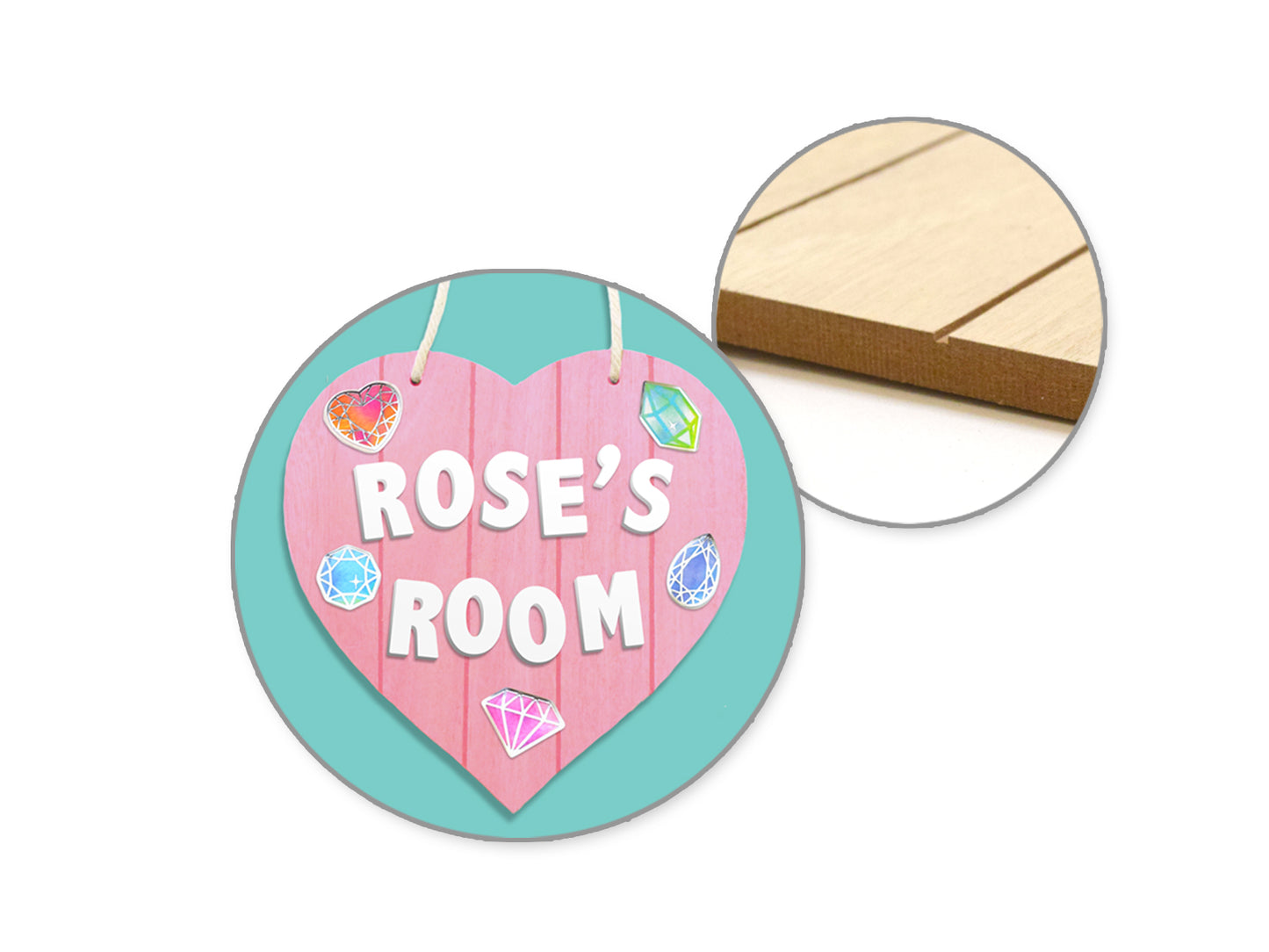 Wood Decor: 7.75" DIY Slat-Wall Hanger Plaques w/Nautical Rope B) Heart