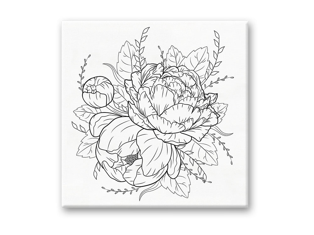 Stretch Artist Printed Canvas: 12"x12" Primed Back-Stapled I) Floral Bloom