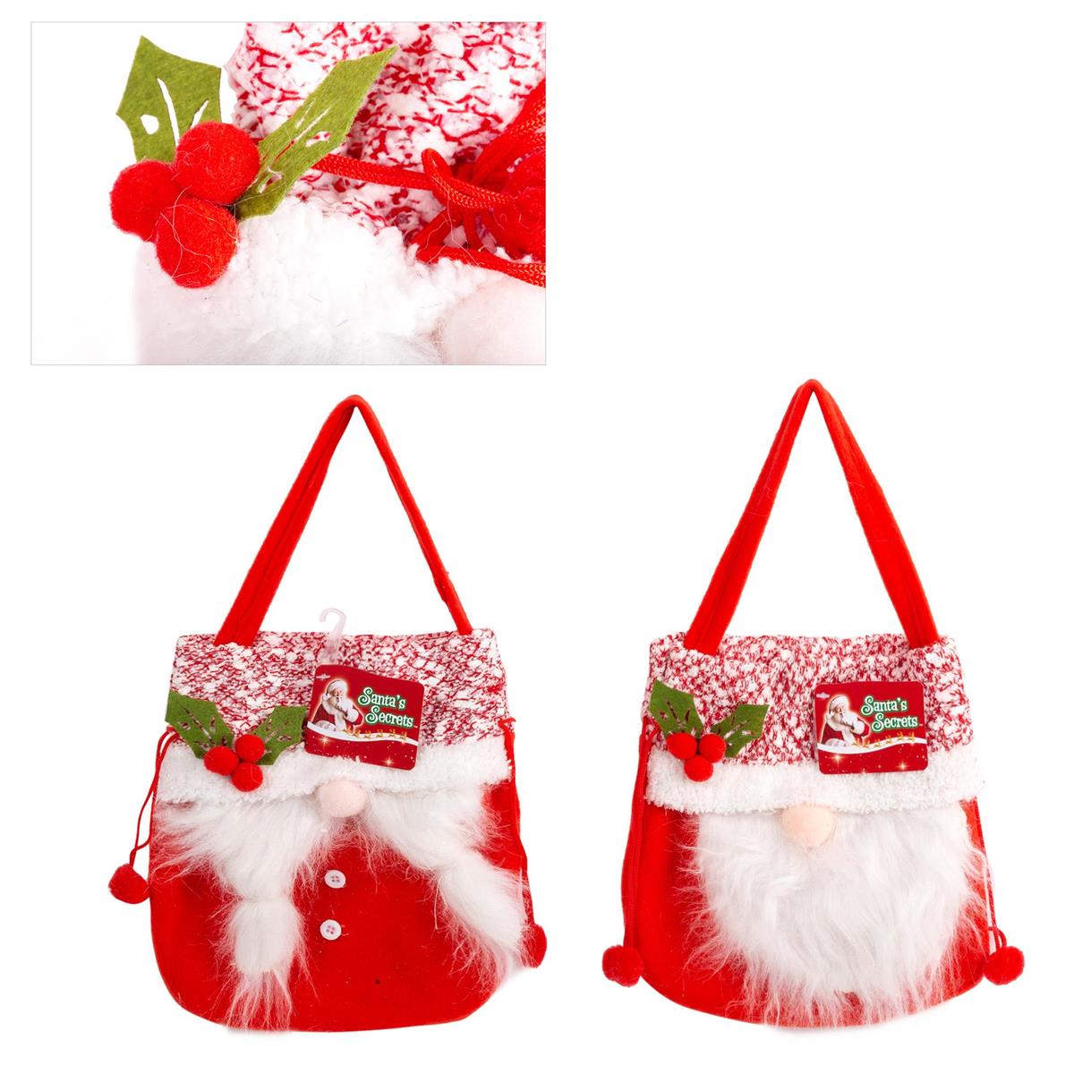 Xmas 7.5" Gnome Treat Bag, 2/S, cht
