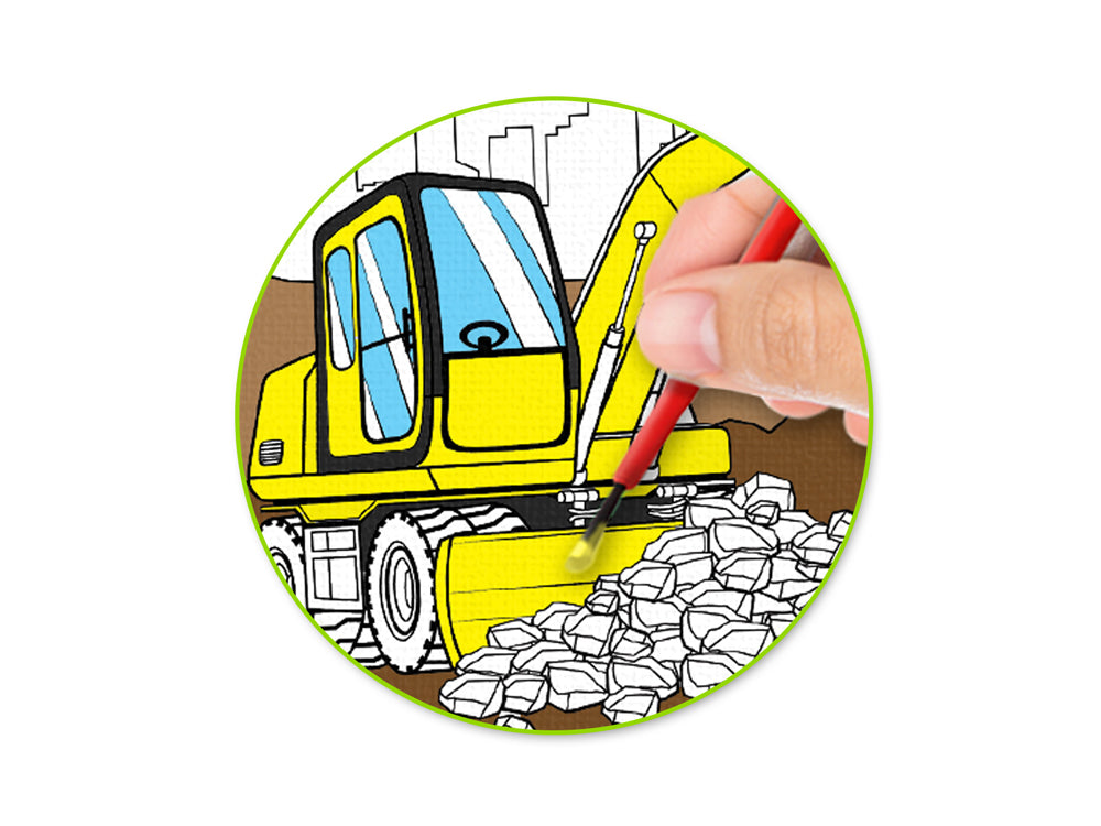 Krafty Kids: 10"x10" DIY Canvas Panels 2pc Asst Designs C) Mighty Machines