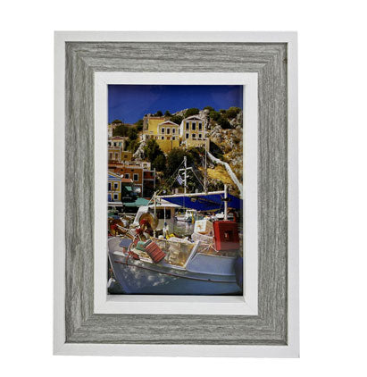 TWO-TONE MDF FRAME-BROWN/WHITE- 5''X7''