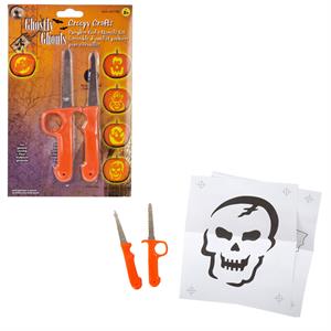 G.Ghouls 2pcs Pumpkin Tool & Stencils Set, b/c, 24/PDQ