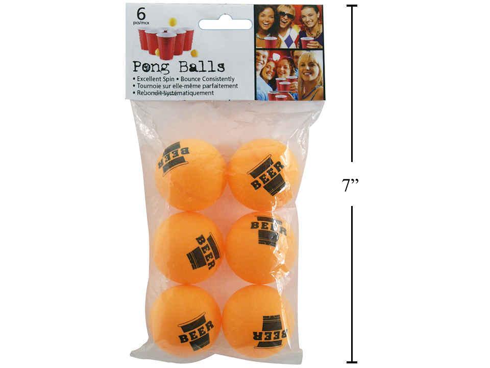 Beer Pong Party Game Balls 6pcs.