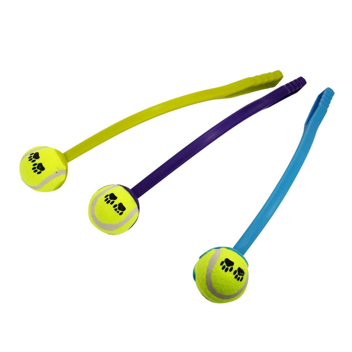 PAWS. 19.5" Tennis Ball and Thrower 3 colours, w/ hang tag, (79135)