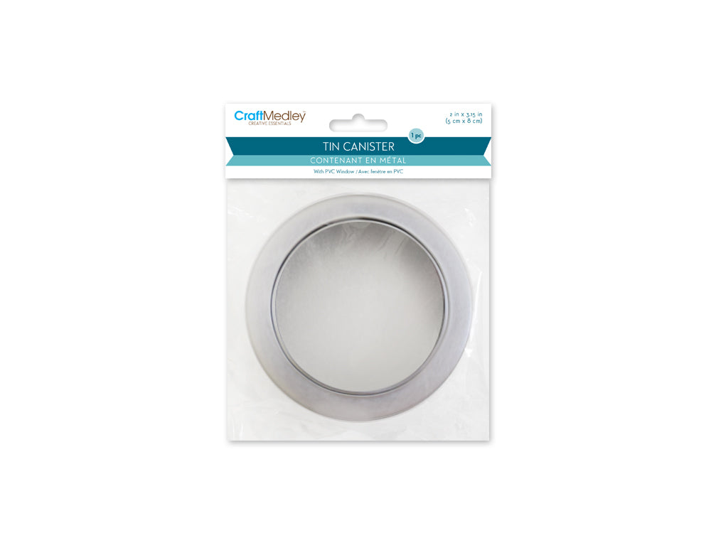 Craft/Bead Storage: 5cmx8cm Tin Canister w/Window