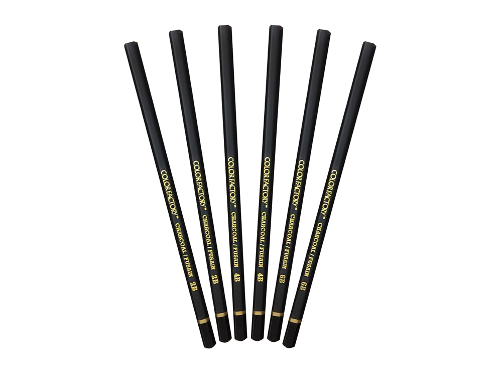 Color Factory Tool: Charcoal Pencils x6 (Soft/Med/Hard) 2 Each Soft/Med/Hard