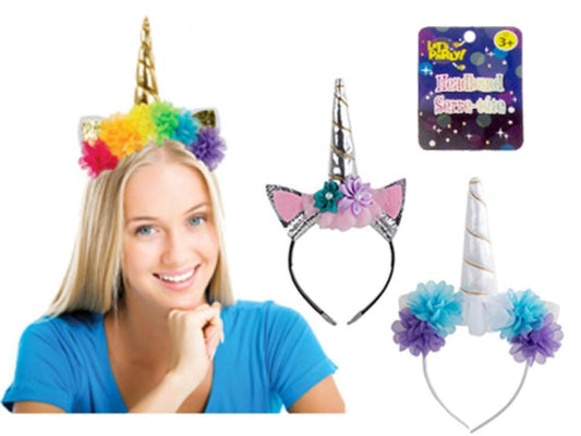 Let's Party Unicorn Headband, 3asst.