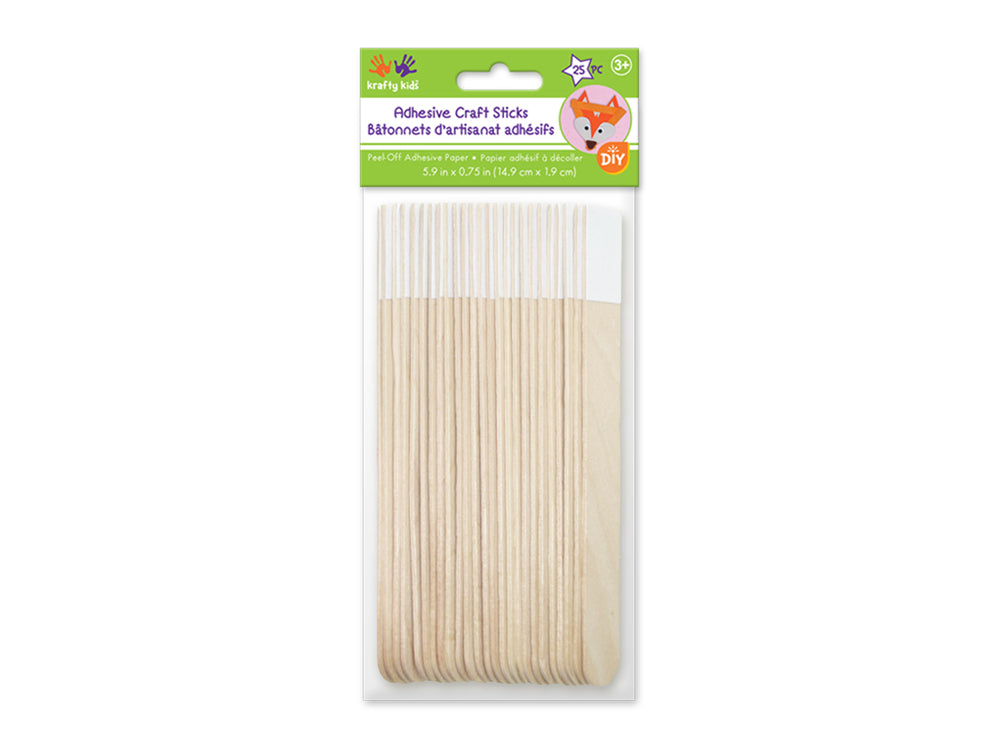 Craftwood: 5.9"x3/4" Adhesive Craft Sticks 25/pk