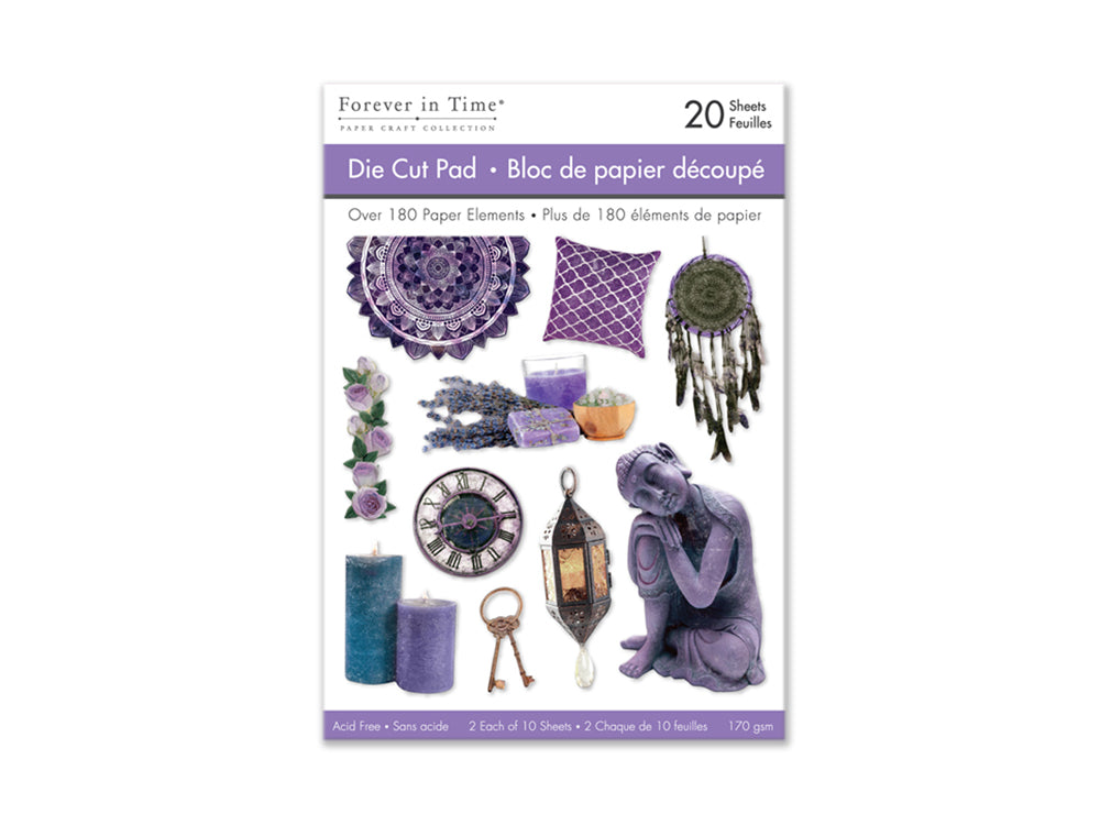 Paper Pads: 4.1"x5.8" Die Cut Pad 20 Sheets (2eax10designs) A) Lavender