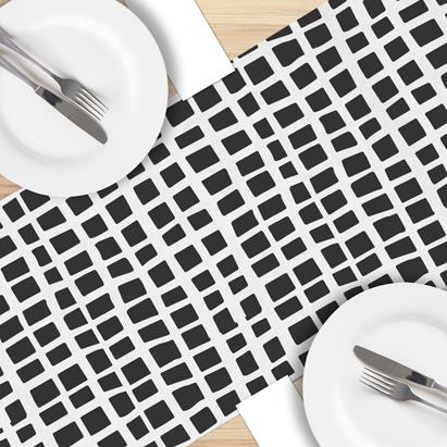 Table Runner - Microfiber Black/White 13"x72"