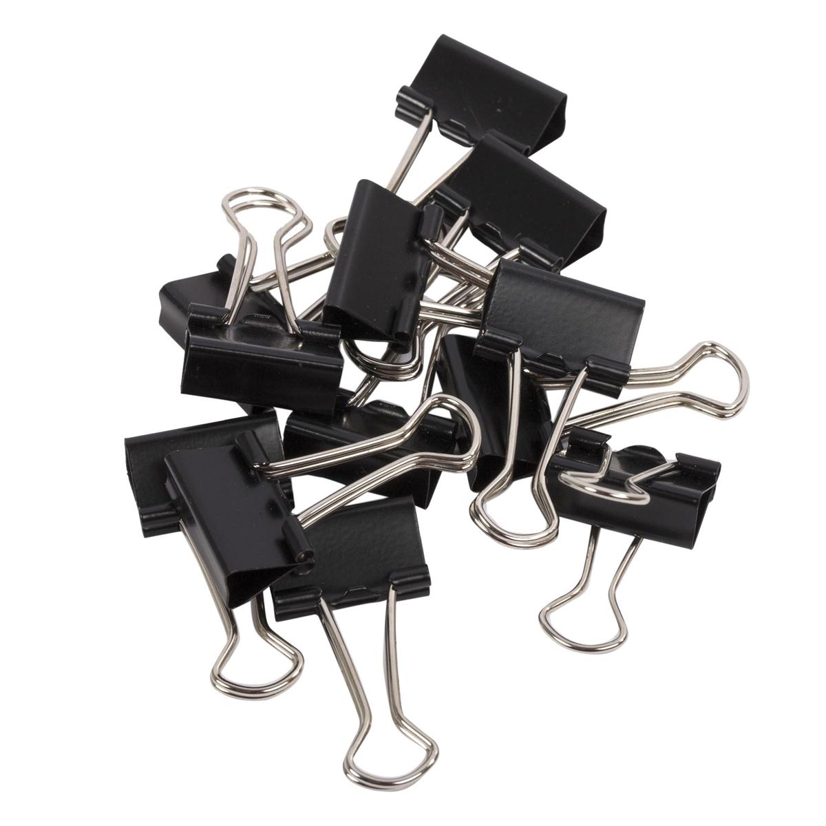 Desk Tech 12-pc 3/4" Binder Clip, Black, b/c