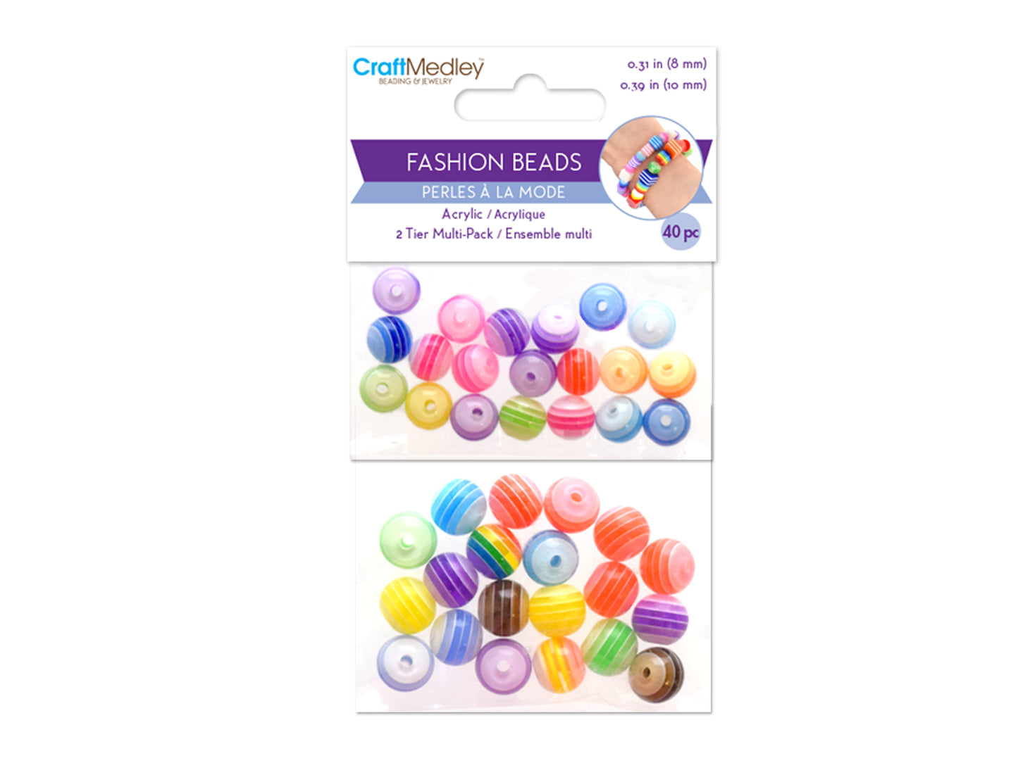 Acrylic Fashion Beads: 40pc Multi-Packs B) Round