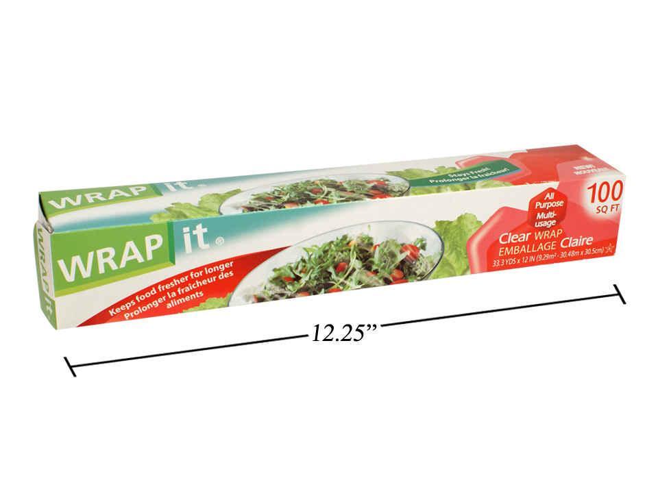 SiG.Kit 12"x100-ft Plastic Food Wrap w/Metal Cutter (TB33100)