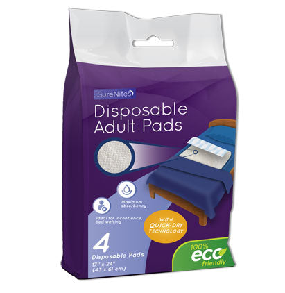 DISPOSABLE ADULT PADS - 4 PK 17"x24"
