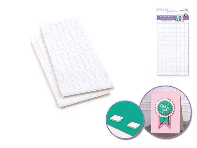 3D Pop Dots: 3/8" Square x240 Dual-Adhesive Foam Mount