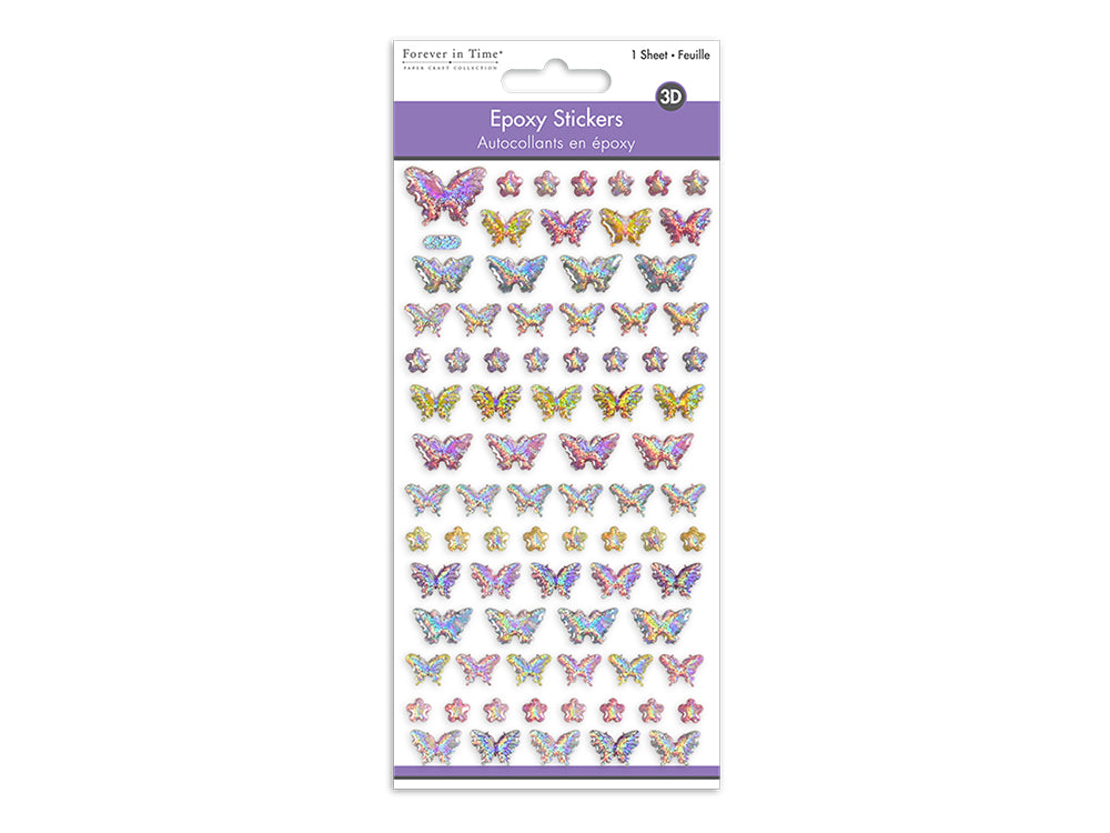 Paper Craft Sticker: 3D Epoxy Mini Elements 9x17.5cm M) Florals & Butterflies 2